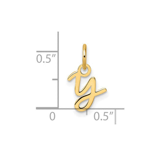 14K Yellow Gold Uppercase Letter Y Initial Charm