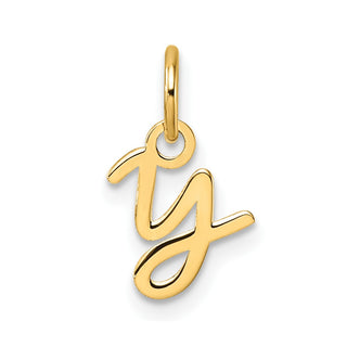 14K Yellow Gold Uppercase Letter Y Initial Charm