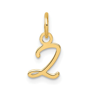 14K Yellow Gold Uppercase Letter Z Initial Charm