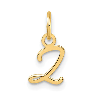 14K Yellow Gold Uppercase Letter Z Initial Charm