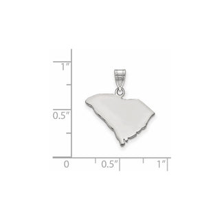 Sterling Silver/Rhodium-plated South Carolina State Pendant