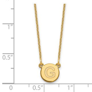 14k Yellow Gold Tiny Circle Block Letter G Initial Necklace