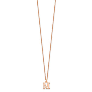 14k Rose Gold Cutout Letter M Initial Necklace