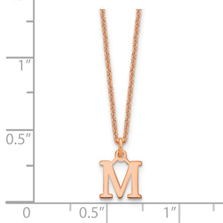 14k Rose Gold Cutout Letter M Initial Necklace