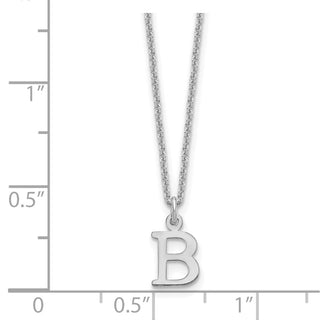 14k White Gold Cutout Letter B Initial Necklace