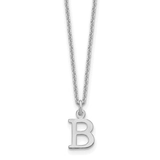 14k White Gold Cutout Letter B Initial Necklace