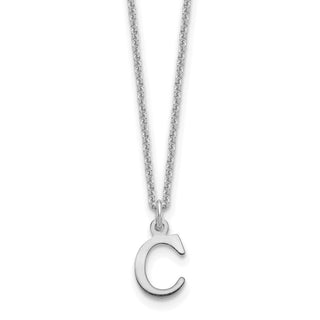 14k White Gold Cutout Letter C Initial Necklace