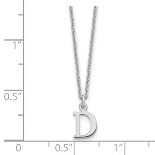 14k White Gold Cutout Letter D Initial Necklace