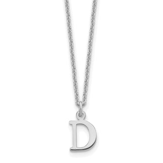 14k White Gold Cutout Letter D Initial Necklace