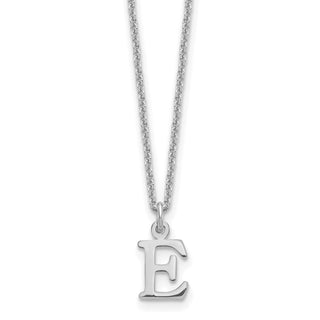 14k White Gold Cutout Letter E Initial Necklace