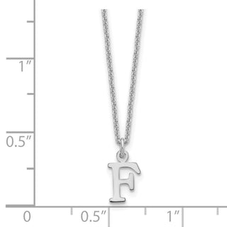 14k White Gold Cutout Letter F Initial Necklace