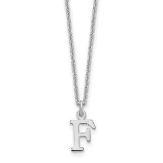 14k White Gold Cutout Letter F Initial Necklace