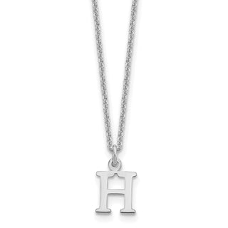 14k White Gold Cutout Letter H Initial Necklace