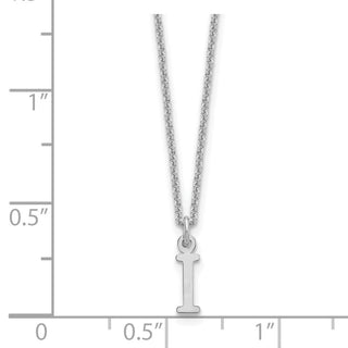 14k White Gold Cutout Letter I Initial Necklace