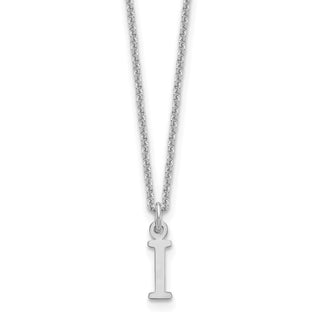 14k White Gold Cutout Letter I Initial Necklace