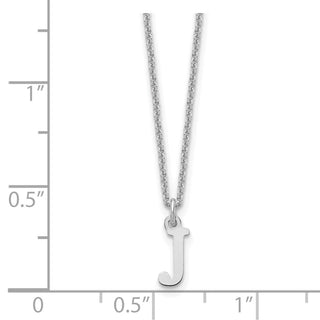 18" 10K White Gold Cutout Letter J Initial Necklace