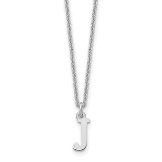14k White Gold Cutout Letter J Initial Necklace