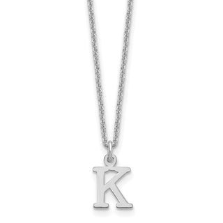 14k White Gold Cutout Letter K Initial Necklace