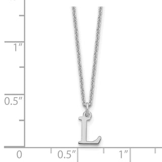 14k White Gold Cutout Letter L Initial Necklace