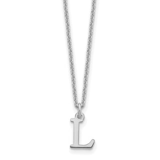 14k White Gold Cutout Letter L Initial Necklace