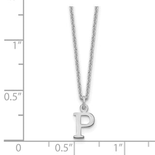 14k White Gold Cutout Letter P Initial Necklace