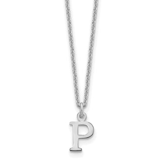 14k White Gold Cutout Letter P Initial Necklace