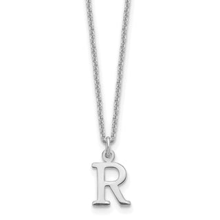 14k White Gold Cutout Letter R Initial Necklace