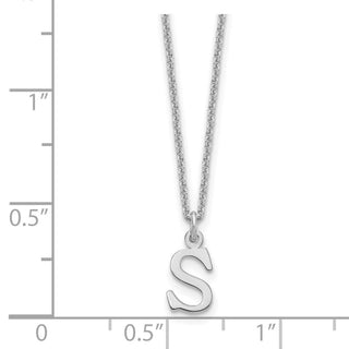 14k White Gold Cutout Letter S Initial Necklace