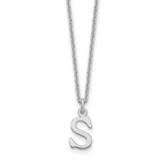 14k White Gold Cutout Letter S Initial Necklace