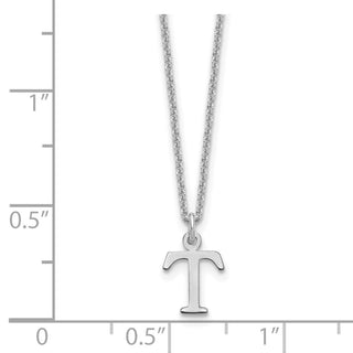 14k White Gold Cutout Letter T Initial Necklace