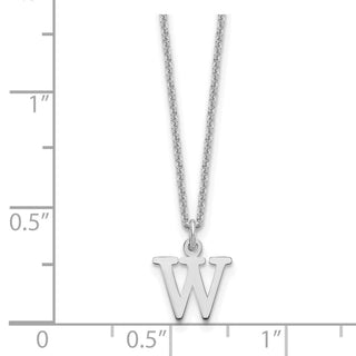 14k White Gold Cutout Letter W Initial Necklace