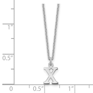 14k White Gold Cutout Letter X Initial Necklace