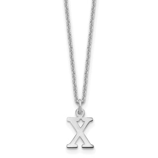 14k White Gold Cutout Letter X Initial Necklace