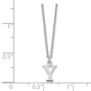 14k White Gold Cutout Letter Y Initial Necklace