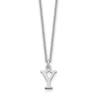 14k White Gold Cutout Letter Y Initial Necklace