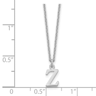 14k White Gold Cutout Letter Z Initial Necklace