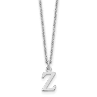 14k White Gold Cutout Letter Z Initial Necklace