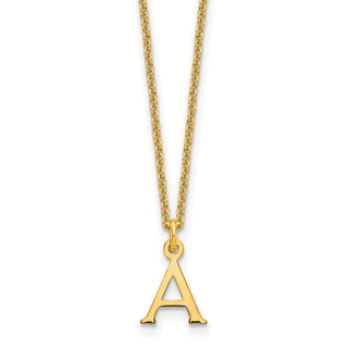 14k Yellow Gold Cutout Letter A Initial Necklace