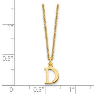 14k Yellow Gold Cutout Letter D Initial Necklace