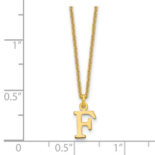 14k Yellow Gold Cutout Letter F Initial Necklace