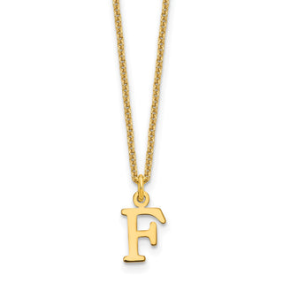 14k Yellow Gold Cutout Letter F Initial Necklace