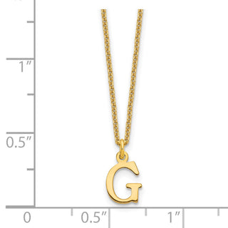 14k Yellow Gold Cutout Letter G Initial Necklace