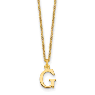 14k Yellow Gold Cutout Letter G Initial Necklace
