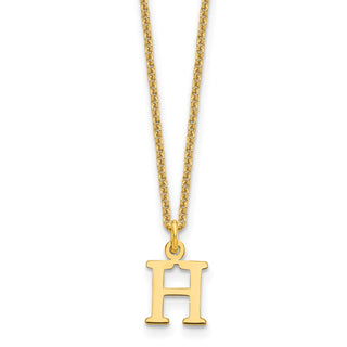 14k Yellow Gold Cutout Letter H Initial Necklace
