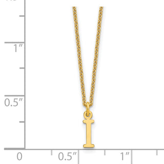 14k Yellow Gold Cutout Letter I Initial Necklace