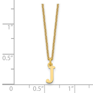 14k Yellow Gold Cutout Letter J Initial Necklace