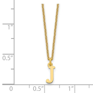 14k Yellow Gold Cutout Letter J Initial Necklace