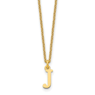 14k Yellow Gold Cutout Letter J Initial Necklace