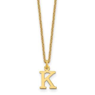14k Yellow Gold Cutout Letter K Initial Necklace