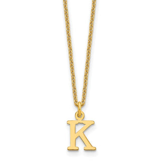 14k Yellow Gold Cutout Letter K Initial Necklace
